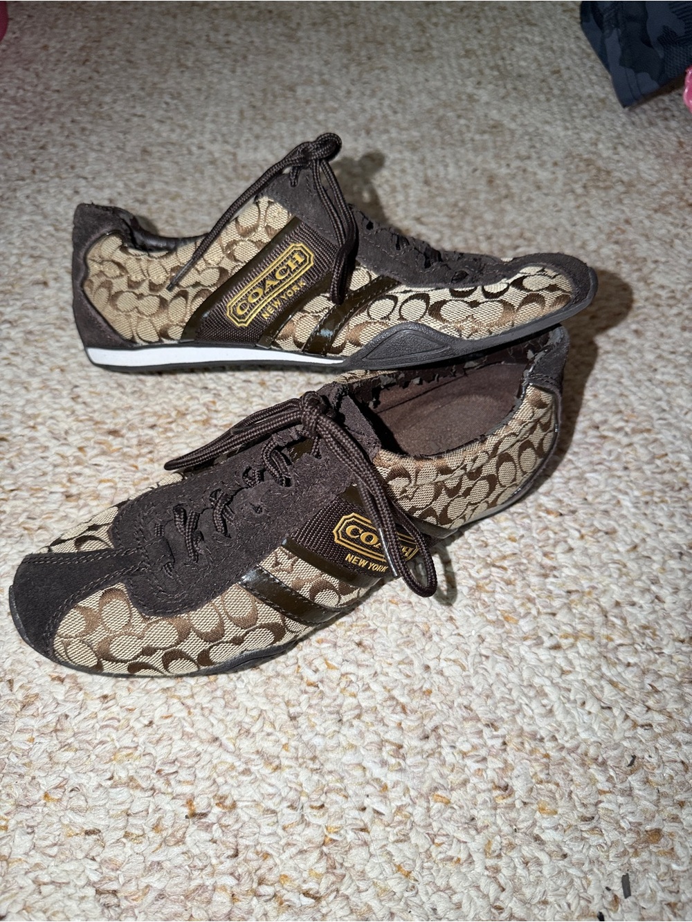 Coach Brown Logo-Print Low-Top Sneakers